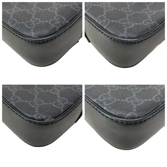 GUCCI GG Supreme Messenger Bag Black Gray Multi PVC Leather - 762-073125 - Picture 6 of 14